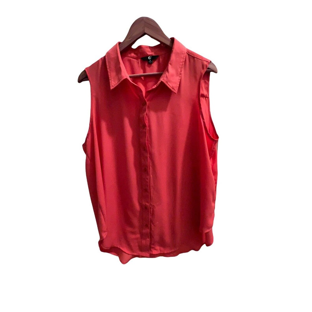 A & I Women's Coral Tunic Top Sleeveless V Neck Size Plus 1X